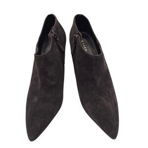 Cole Haan Vestry Pointed Toe Bootie Dark Chocolate Brown Suede Size 9.5